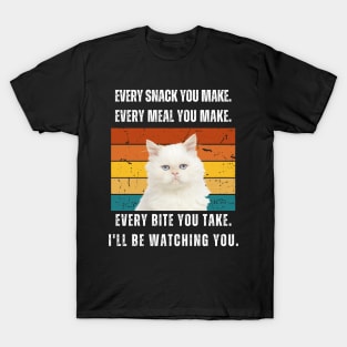 Every snack you make. Persian cat retro design T-Shirt